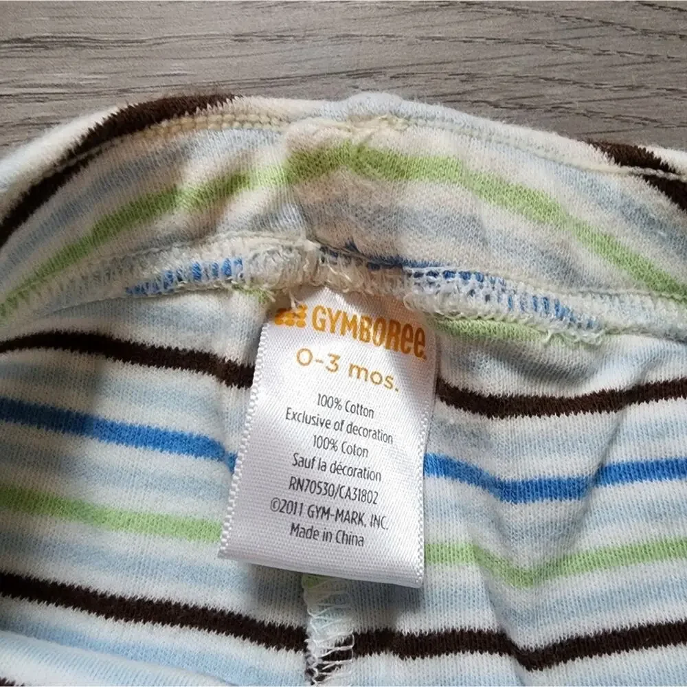 Gymboree Boy's Infant Multi-Color Striped Loungewear Pants Size 0-3 Months 0-3M